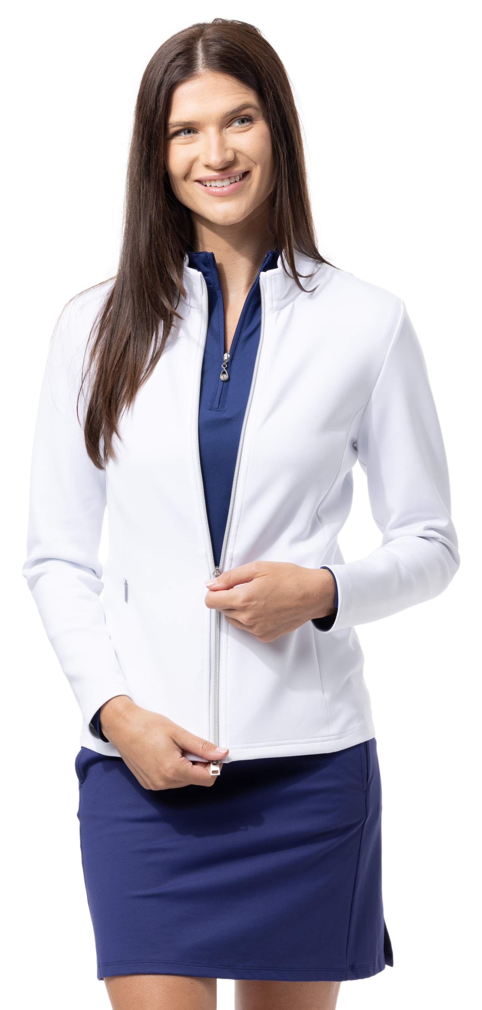 SOLLAYER DOUBLE ZIP JACKET. WHITE. 900513 - SanSoleil