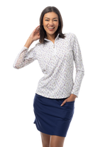 SANSOLEIL 1/4 ZIP PRINT  MOCK. CADDY COOLER. MULTI. 900621 - SanSoleil