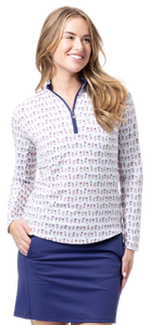 SOLTEK LUX LONG-SLEEVE PRINT MOCK. BAYBREEZE - 900621