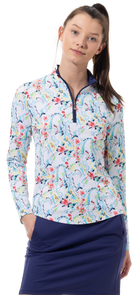 SOLTEK LUX LONG-SLEEVE PRINT MOCK. CHANTILLY. MULTI - 900621