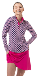 SOLTEK LUX LONG-SLEEVE PRINT MOCK. 900621-PINNACLE. NAVY  - 900621