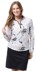 SOLTEK LUX LONG-SLEEVE PRINT MOCK. WILLOW BLACK - 900621