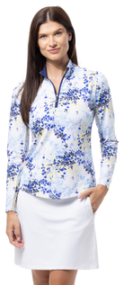 SOLTEK LUX LONG-SLEEVE PRINT MOCK. WILLOW NAVY - 900621