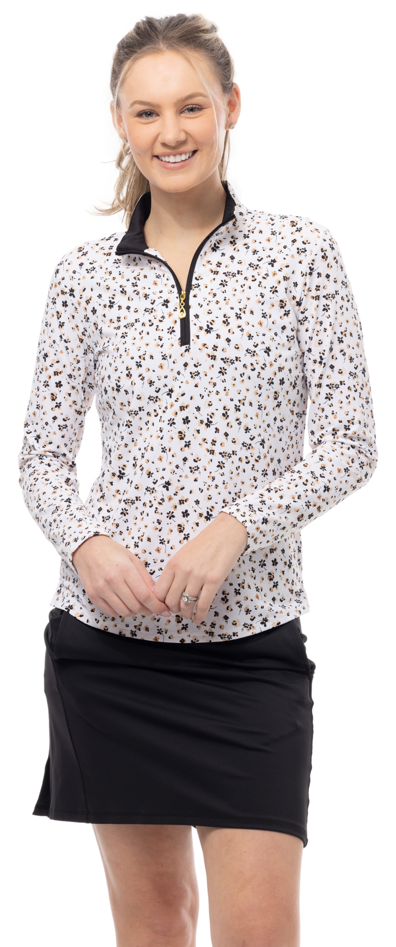 SOLTEK LUX L/S PRINT MOCK. GRASSLAND BLACK. 900621 - SanSoleil