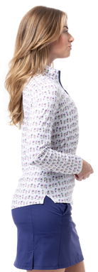 SOLTEK LUX LONG.SLEEVE PRINT MOCK. BAYBREEZE. 900621 - SanSoleil