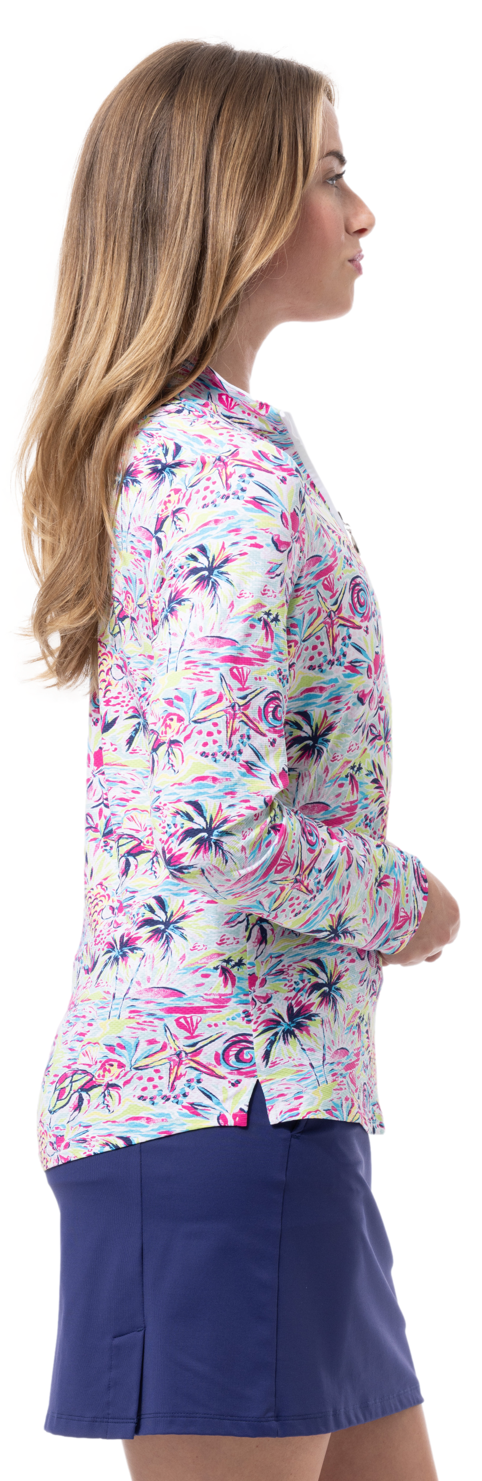 SOLTEK LUX  LONG-SLEEVE PRINT MOCK. KEYWEST MULTI. 900621 - SanSoleil