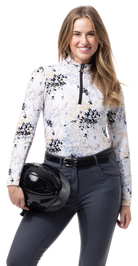 SOLTEK LUX  LONG-SLEEVE PRINT MOCK. WILLOW BLACK. 900621 - SanSoleil