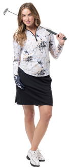 SOLTEK LUX  LONG-SLEEVE PRINT MOCK. WILLOW BLACK. 900621 - SanSoleil