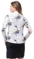 SOLTEK LUX  LONG-SLEEVE PRINT MOCK. WILLOW BLACK. 900621 - SanSoleil
