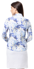 SOLTEK LUX  LONG-SLEEVE PRINT MOCK. WILLOW NAVY. 900621 - SanSoleil