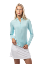 SOLTEK LUX LONG-SLEEVE SOLID MOCK. ARTIC BLUE. 900622 - SanSoleil