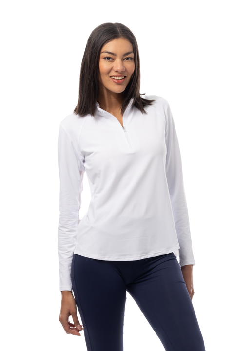 SOLTEK LUX LONG-SLEEVE SOLID MOCK. WHITE. 900622