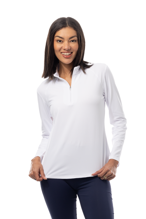 SOLTEK LUX LONG-SLEEVE SOLID MOCK. WHITE. 900622