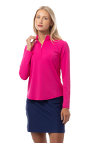 SOLTEK LUX LONG-SLEEVE SOLID MOCK. FUCHSIA PINK. 900622 - SanSoleil