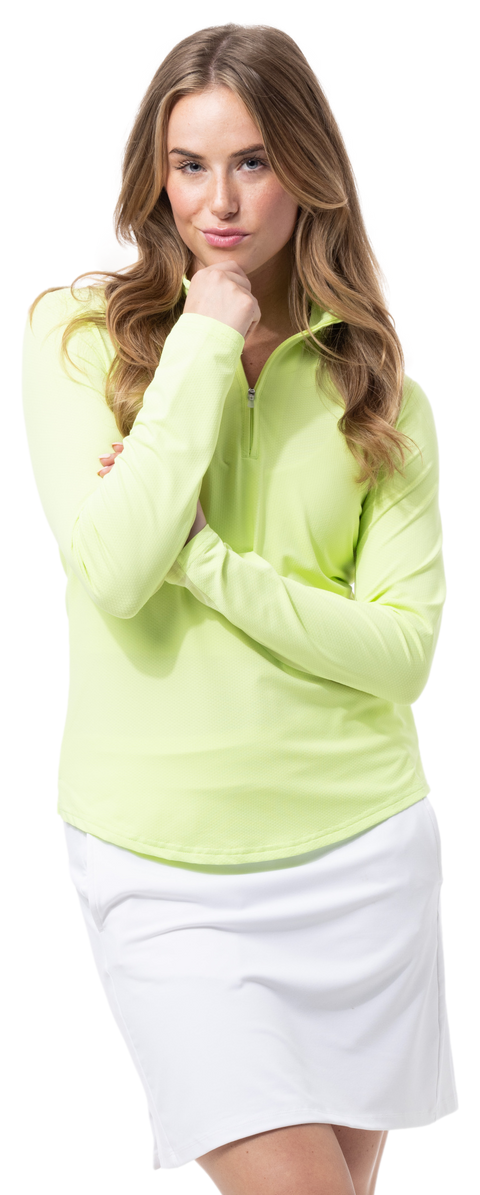 SOLTEK LUX LONG-SLEEVE SOLID MOCK. LIME. 900622