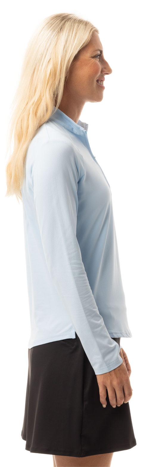 SOLTEK LUX LONG-SLEEVE SOLID MOCK. ARTIC BLUE. 900622 - SanSoleil