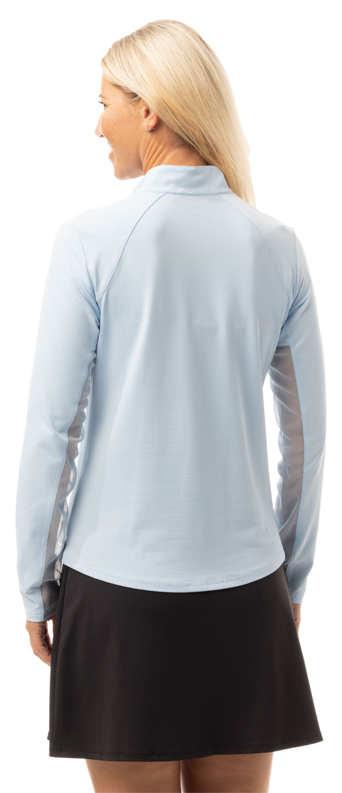 SOLTEK LUX LONG-SLEEVE SOLID MOCK. ARTIC BLUE. 900622 - SanSoleil