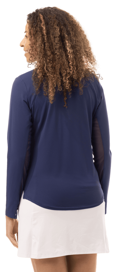SOLTEK LUX LONG-SLEEVE SOLID MOCK. NAVY. 900622