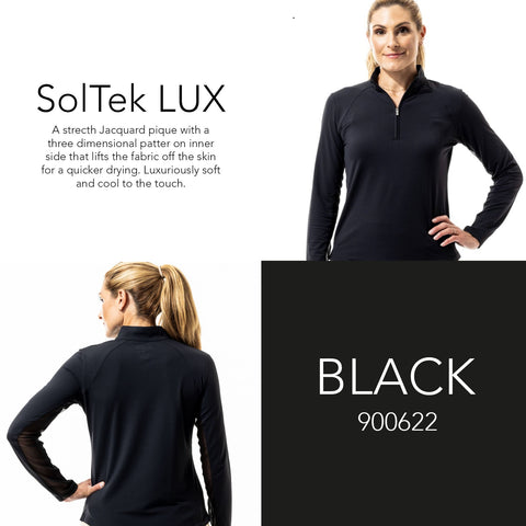 SOLTEK LUX LONG-SLEEVE SOLID MOCK. BLACK. 900622 - SanSoleil