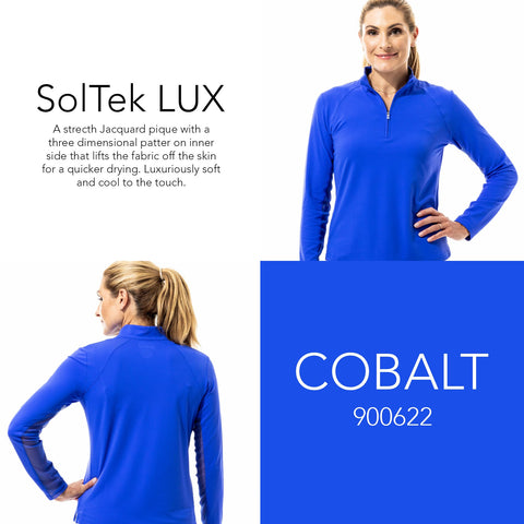 SOLTEK LUX LONG-SLEEVE SOLID MOCK. COBALT. 900622 - SanSoleil