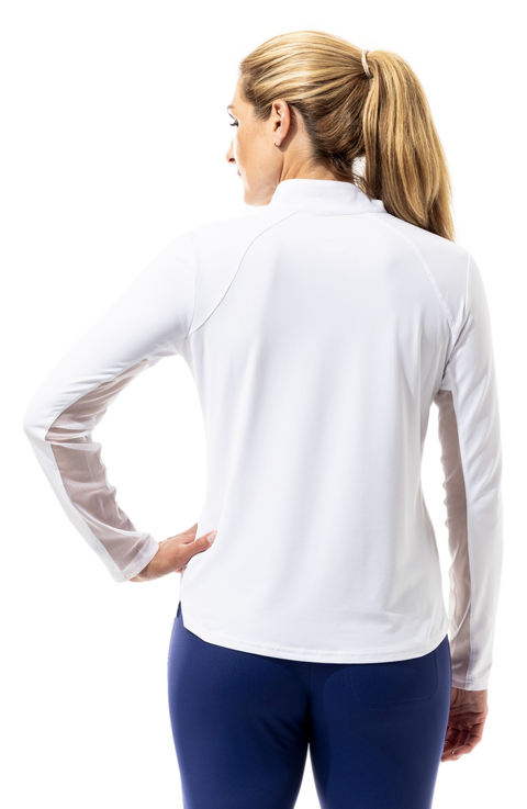 SOLTEK LUX LONG-SLEEVE SOLID MOCK. WHITE. 900622 - SanSoleil