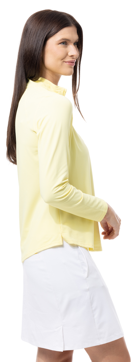 SOLTEK LUX LONG-SLEEVE SOLID MOCK. LEMON. 900622