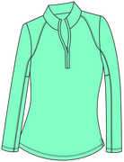 SANSOLEIL 1/4 ZIP LONG-SLEEVE SOLID MOCK. MINT. 900622 - SanSoleil
