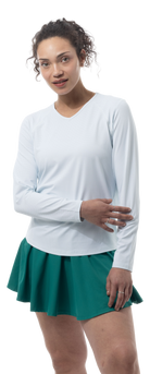 SOLAIR COOL ULTRA-MESH ACTIVE TOP. WHITE / VARSITY GREEN. DOT. 900624D - SanSoleil