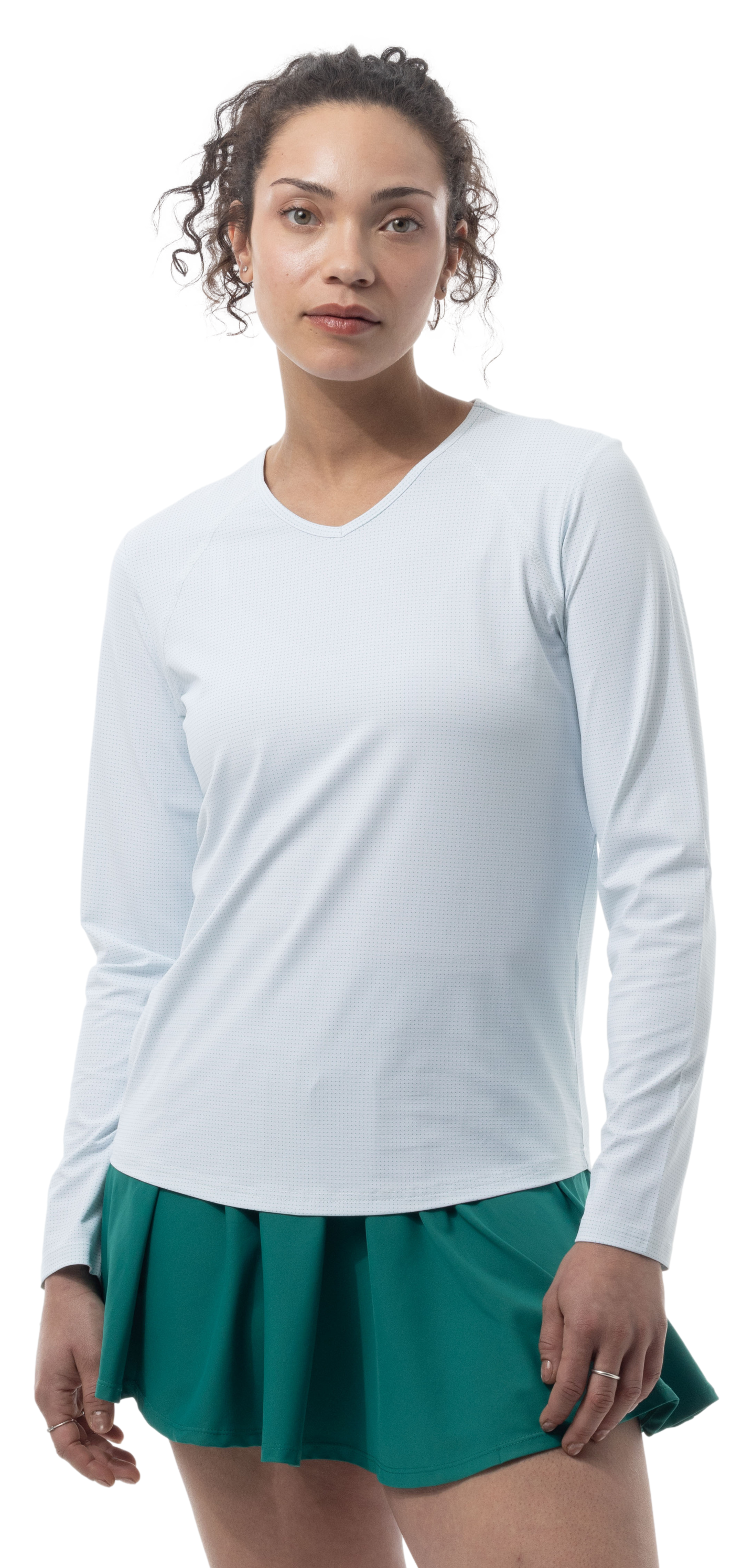 SOLAIR COOL ULTRA-MESH ACTIVE TOP. WHITE / VARSITY GREEN. DOT. 900624D - SanSoleil