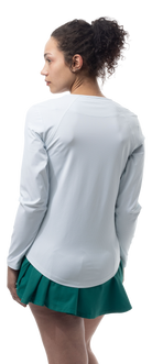SOLAIR COOL ULTRA-MESH ACTIVE TOP. WHITE / VARSITY GREEN. DOT. 900624D - SanSoleil
