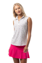 SANSOLEIL 1/4 ZIP SLEEVELESS PRINT MOCK. CADDY COOLER. MULTI.  900627P - SanSoleil