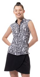 SOLTEK LUX SLEEVELESS PRINT MOCK. KINGDOM. BLACK - 900627P