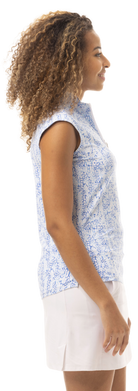SOLTEK LUX SLEEVELESS PRINT MOCK. ZANZIBAR. BLUE. 900627P - SanSoleil
