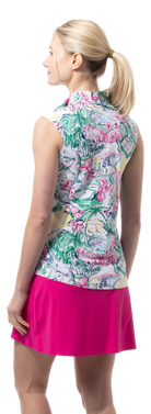 SANSOLEIL 1/4 ZIP SLEEVELESS PRINT MOCK. GIRLS TRIP. MULTI.  900627P - SanSoleil