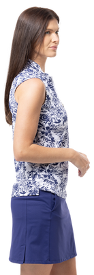 SOLTEK LUX SLEEVELESS PRINT MOCK. KEYWEST NAVY.  900627P - SanSoleil