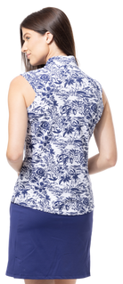 SOLTEK LUX SLEEVELESS PRINT MOCK. KEYWEST NAVY.  900627P - SanSoleil