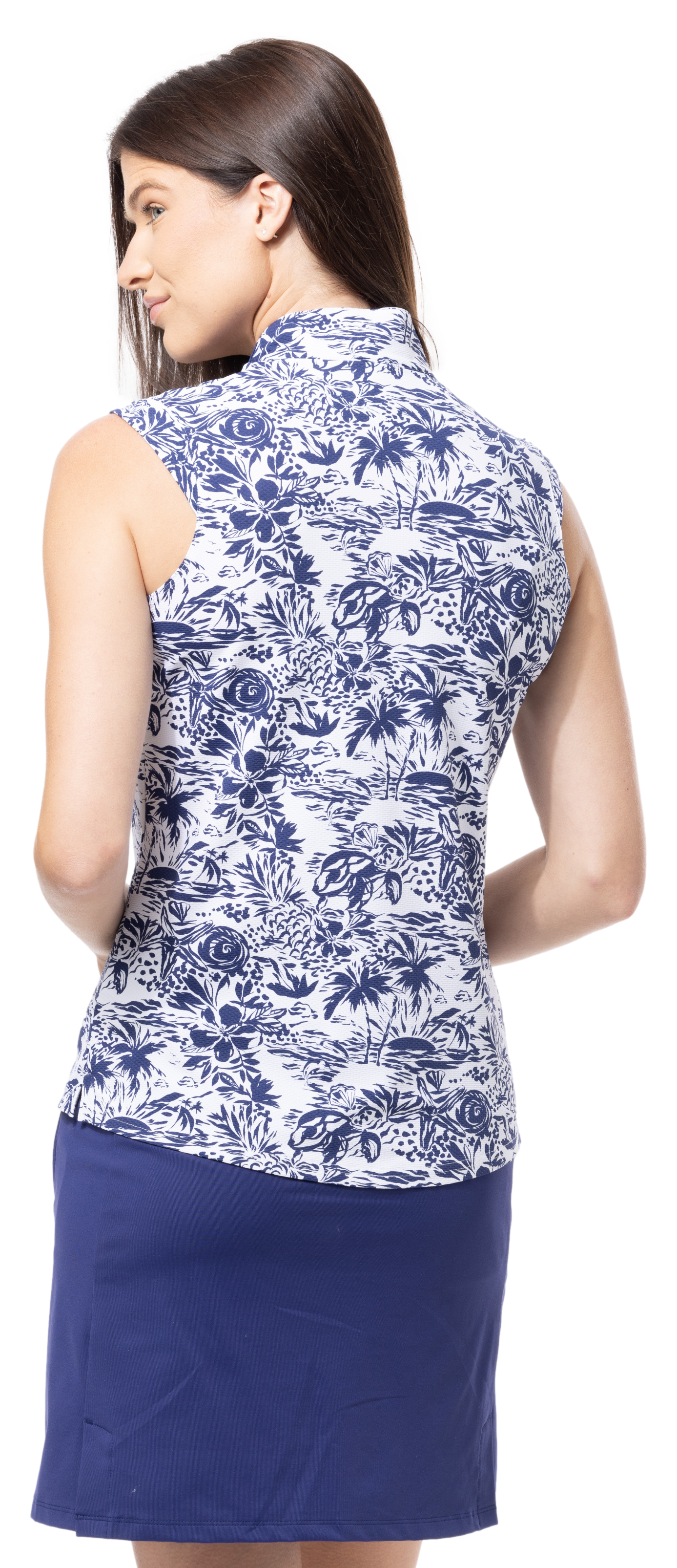 SOLTEK LUX SLEEVELESS PRINT MOCK. KEYWEST NAVY.  900627P - SanSoleil
