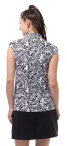 SOLTEK LUX SLEEVELESS PRINT MOCK. KINGDOM. BLACK .  900627P - SanSoleil