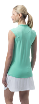 SOLTEK LUX 1/4 ZIP SLEEVELESS SOLID MOCK. MINT.  900627 - SanSoleil