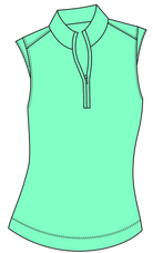 SOLTEK LUX 1/4 ZIP SLEEVELESS SOLID MOCK. MINT.  900627 - SanSoleil
