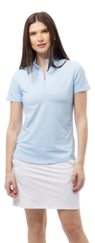 Soltek Lux Short Sleeve Mock. ARTIC BLUE. 900628S - SanSoleil