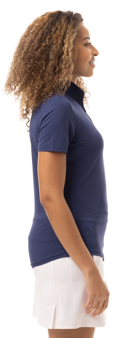 SOLTEK LUX SHORT SLEEVE MOCK. NAVY. 900628S