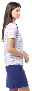 SOLTEK LUX SHORT SLEEVE PRINT MOCK. BAYBREEZE.  900628 - SanSoleil