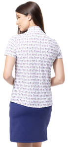 SOLTEK LUX SHORT SLEEVE PRINT MOCK. BAYBREEZE.  900628 - SanSoleil