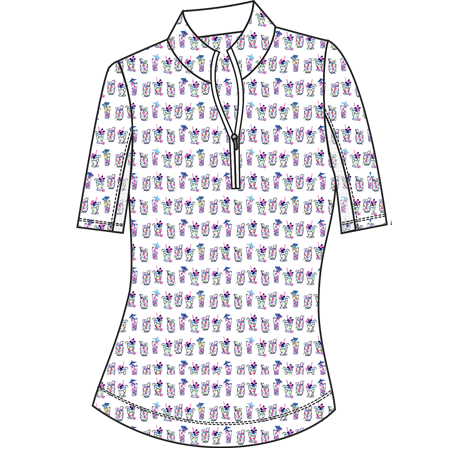SOLTEK LUX SHORT SLEEVE PRINT MOCK. BAYBREEZE.  900628 - SanSoleil