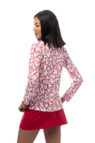 SANSOLEIL COOL ULTRA-MESH ZIP MOCK. AMOUR. RED. 900653 - SanSoleil