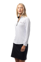 SANSOLEIL 1/4 COOL ULTRA-MESH ZIP MOCK. CHEERS EMB. 900653 - SanSoleil