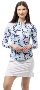 SOLAIR COOL ULTRA-MESH ZIP MOCK. MAGNOLIA. MULTI. 900653 - SanSoleil