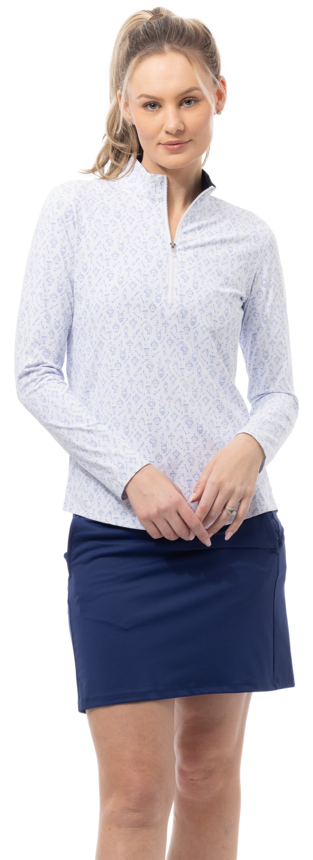 SOLAIR COOL ULTRA-MESH ZIP MOCK. WINNERS CUP. 900653 - SanSoleil