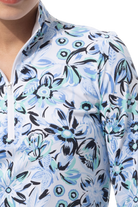 SANSOLEIL COOL ULTRA-MESH ZIP MOCK. DAVINA. BLUE. 900653 - SanSoleil